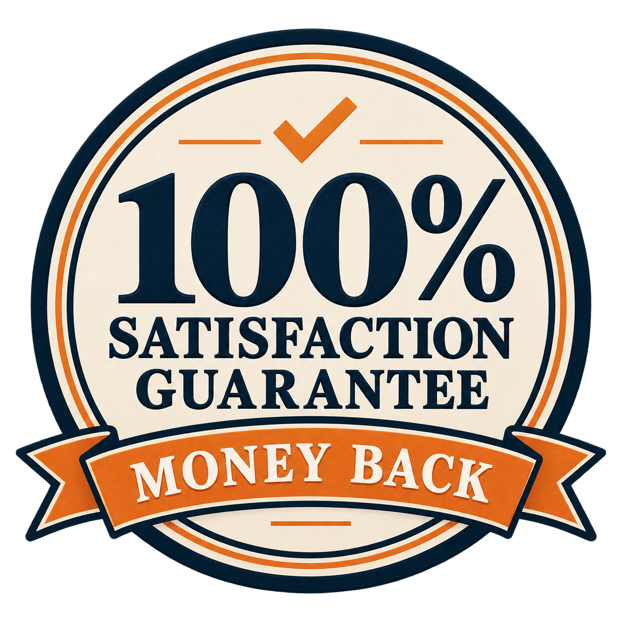 100% satisfaction guarantee — money back